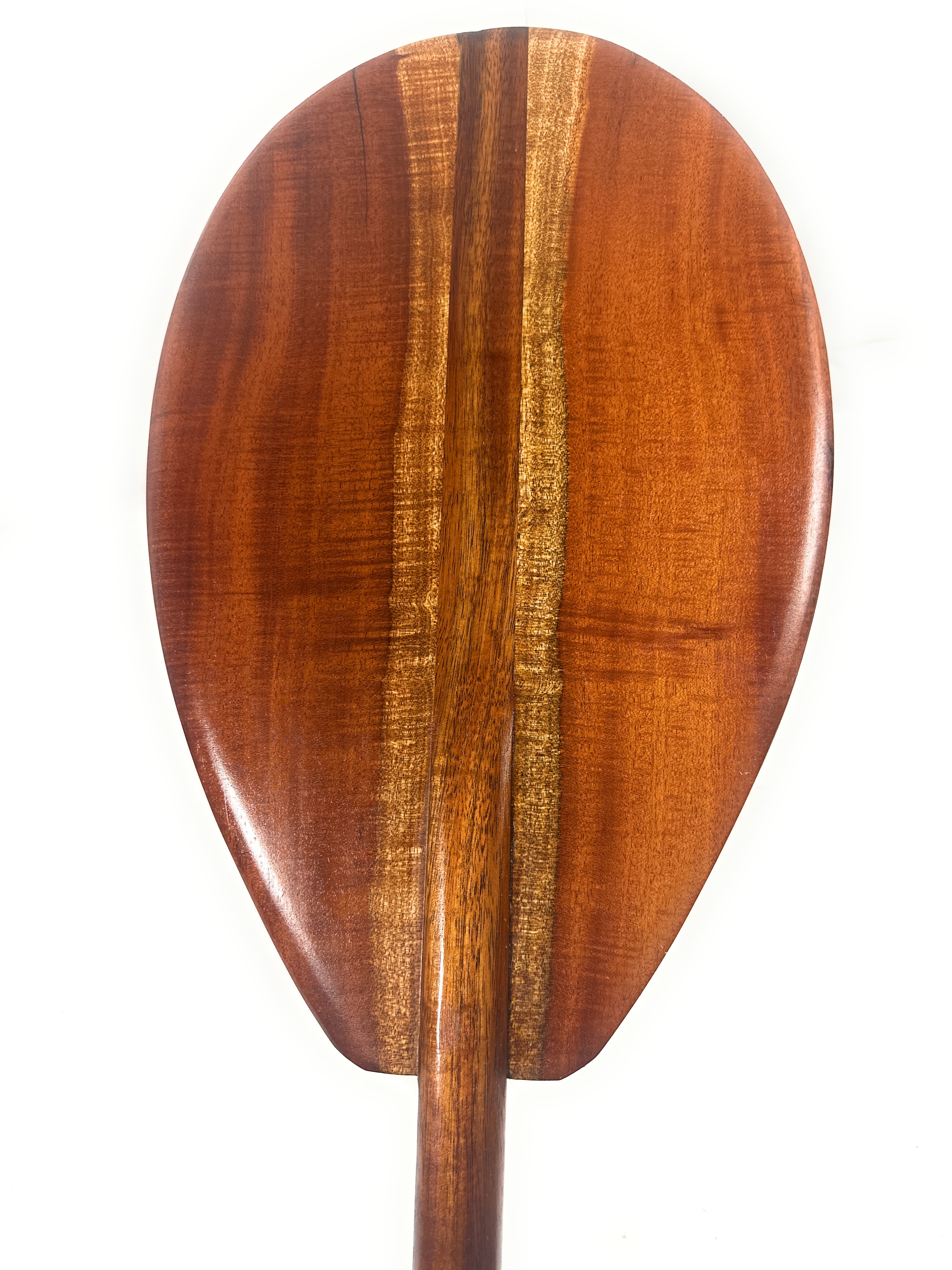 Curly Cuban Mahogany Outrigger Paddle 52 inch with T-Handle - Made In Hawaii | #koa7495 Curly Cuban Mahogany Outrigger Paddle 52 inch with T-Handle - Made In Hawaii | #koa7495